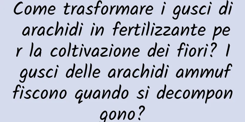 Come trasformare i gusci di arachidi in fertilizzante per la coltivazione dei fiori? I gusci delle arachidi ammuffiscono quando si decompongono?