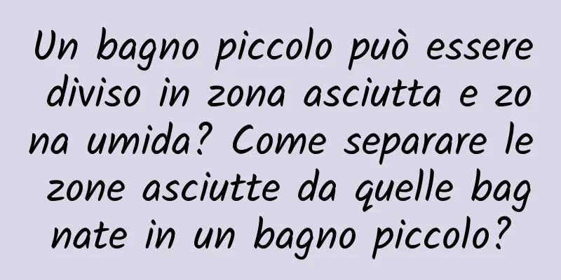 Un bagno piccolo può essere diviso in zona asciutta e zona umida? Come separare le zone asciutte da quelle bagnate in un bagno piccolo?