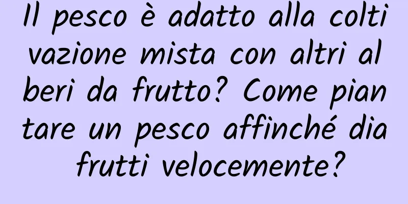 Il pesco è adatto alla coltivazione mista con altri alberi da frutto? Come piantare un pesco affinché dia frutti velocemente?