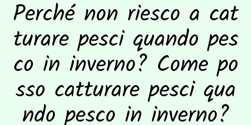 Perché non riesco a catturare pesci quando pesco in inverno? Come posso catturare pesci quando pesco in inverno?