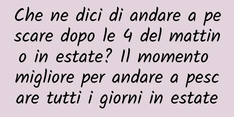 Che ne dici di andare a pescare dopo le 4 del mattino in estate? Il momento migliore per andare a pescare tutti i giorni in estate