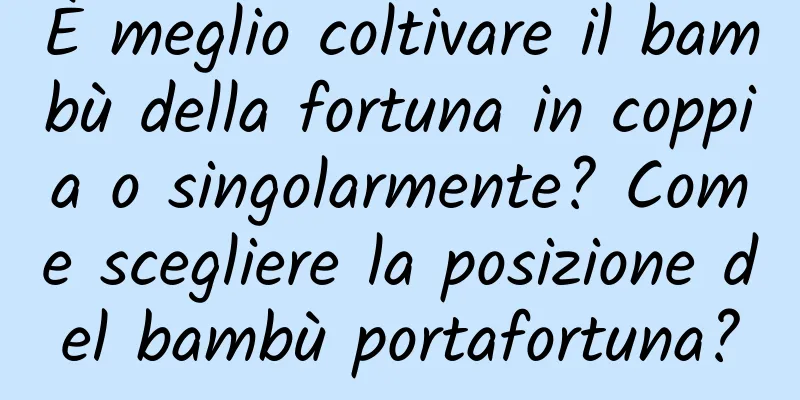 È meglio coltivare il bambù della fortuna in coppia o singolarmente? Come scegliere la posizione del bambù portafortuna?