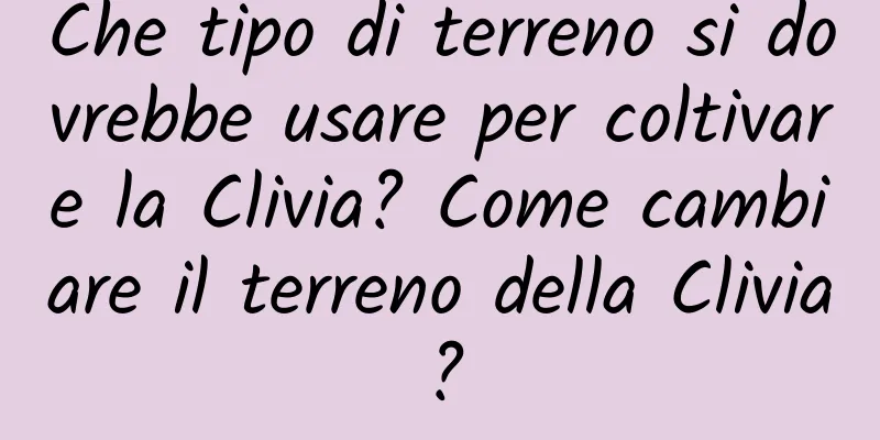 Che tipo di terreno si dovrebbe usare per coltivare la Clivia? Come cambiare il terreno della Clivia?