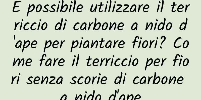 È possibile utilizzare il terriccio di carbone a nido d'ape per piantare fiori? Come fare il terriccio per fiori senza scorie di carbone a nido d'ape
