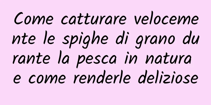 Come catturare velocemente le spighe di grano durante la pesca in natura e come renderle deliziose
