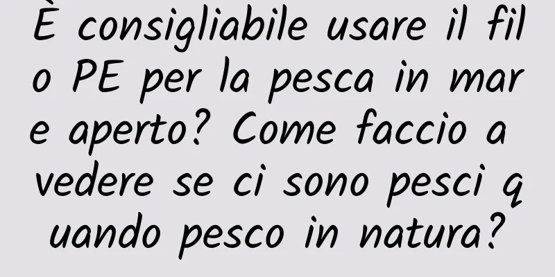 È consigliabile usare il filo PE per la pesca in mare aperto? Come faccio a vedere se ci sono pesci quando pesco in natura?