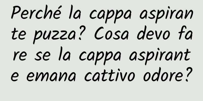 Perché la cappa aspirante puzza? Cosa devo fare se la cappa aspirante emana cattivo odore?