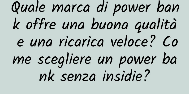 Quale marca di power bank offre una buona qualità e una ricarica veloce? Come scegliere un power bank senza insidie?