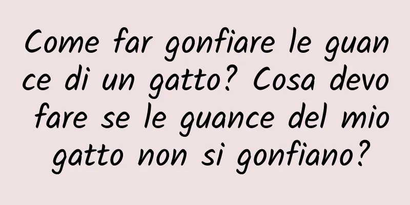 Come far gonfiare le guance di un gatto? Cosa devo fare se le guance del mio gatto non si gonfiano?