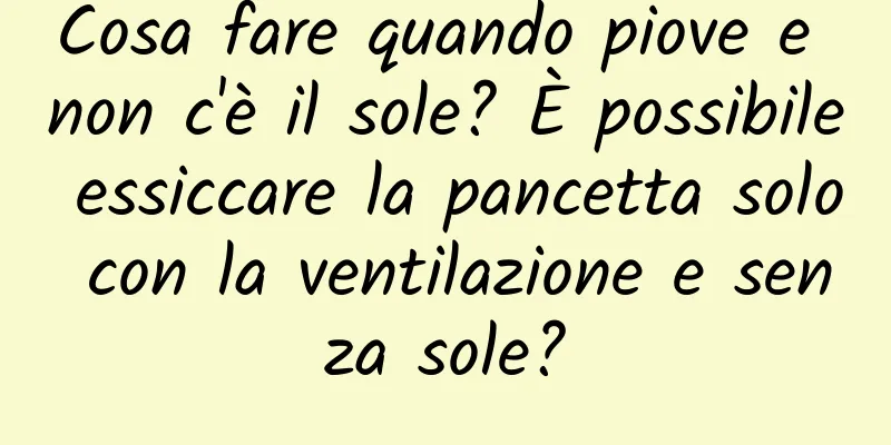 Cosa fare quando piove e non c'è il sole? È possibile essiccare la pancetta solo con la ventilazione e senza sole?