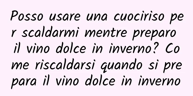 Posso usare una cuociriso per scaldarmi mentre preparo il vino dolce in inverno? Come riscaldarsi quando si prepara il vino dolce in inverno