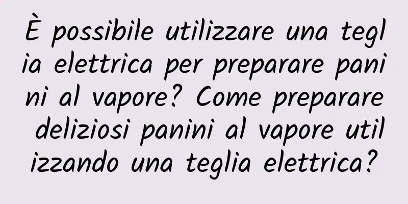 È possibile utilizzare una teglia elettrica per preparare panini al vapore? Come preparare deliziosi panini al vapore utilizzando una teglia elettrica?