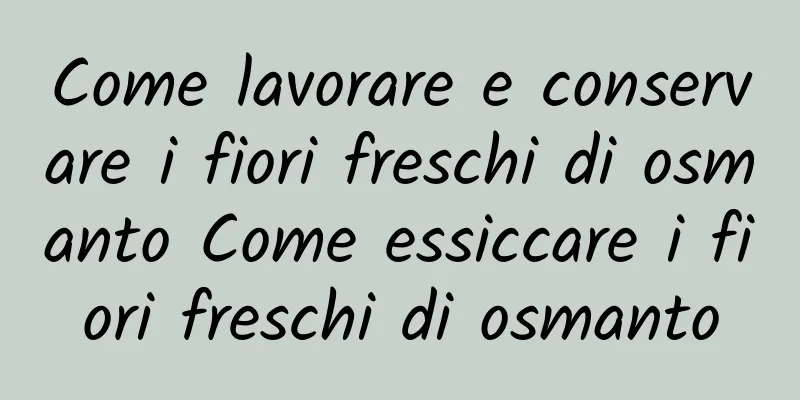 Come lavorare e conservare i fiori freschi di osmanto Come essiccare i fiori freschi di osmanto